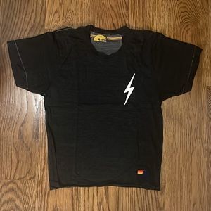 AVIATOR NATION Bolt Embroidery Boyfriend Tee- charcoal // white size: xs